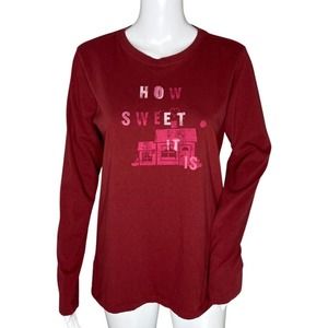Life is Good Shirt Womens Medium Pink Classic Fit How Sweet It Is Graphic Casual